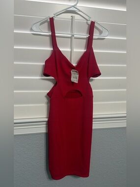 Soprano Red Cutout Bodycon Mini Dress
